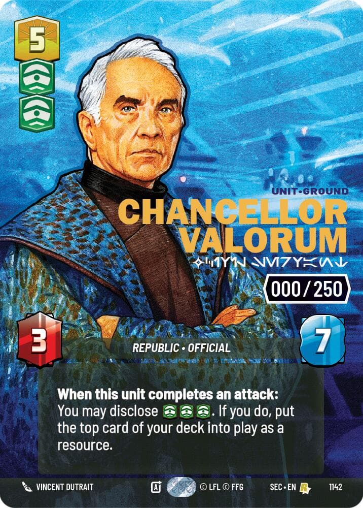 Chancellor Valorum - Civil Servant (Serialized) — Secrets of Power card