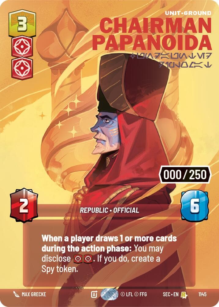 Chairman Papanoida - Undaunted Diplomat (Serialized) — Secrets of Power card