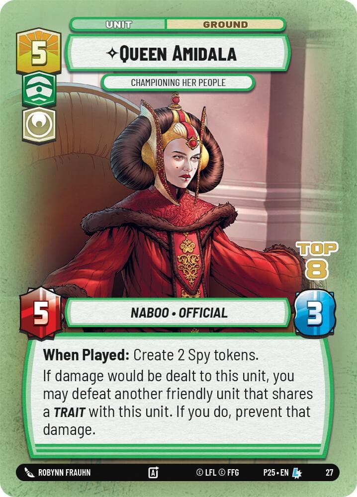 Queen Amidala - Championing Her People (Top 8) — Organized Play Promos card