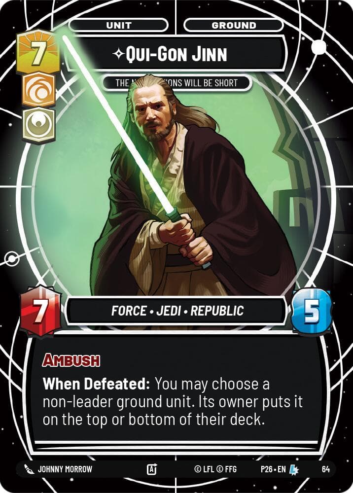 Qui-Gon Jinn - The Negotiations Will Be Short — Sector and Regional Promos: Season 1 card