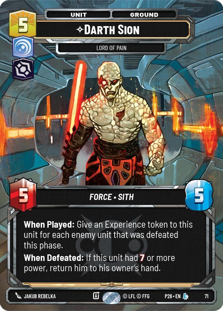 Darth Sion - Lord of Pain (71) — Sector and Regional Promos: Season 1 card