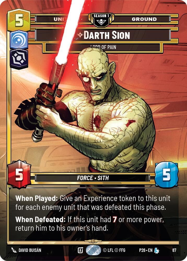 Darth Sion - Lord of Pain (87) — Sector and Regional Promos: Season 1 card
