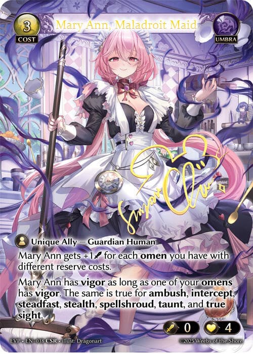 Mary Ann, Maladroit Maid (CSR) — Promotional Cards card