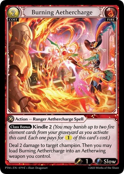 Burning Aethercharge (Curio Foil) — Phantom Monarchs card