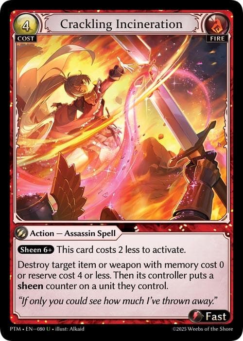 Crackling Incineration (Curio Foil) — Phantom Monarchs card