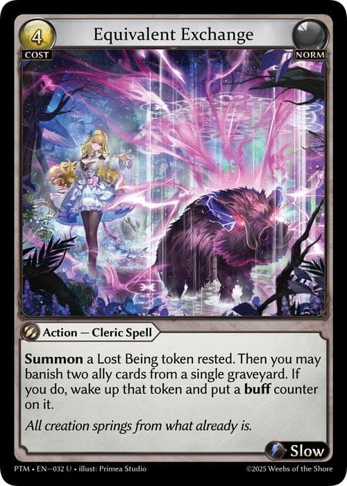 Equivalent Exchange (Curio Foil) — Phantom Monarchs card
