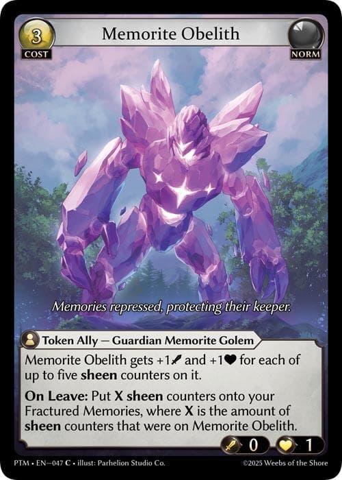 Memorite Obelith (Curio Foil) — Phantom Monarchs card