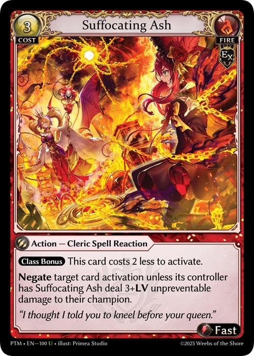 Suffocating Ash (Curio Foil) — Phantom Monarchs card