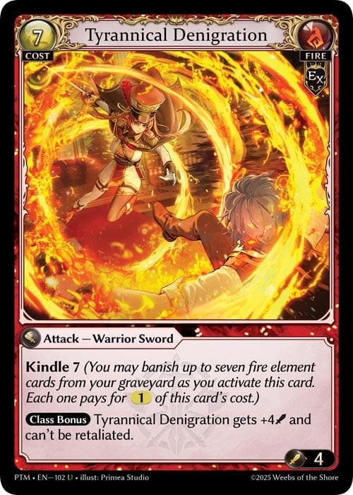Tyrannical Denigration (Curio Foil) — Phantom Monarchs card