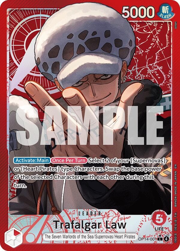 Trafalgar Law - OP14-001 (Alternate Art) — The Azure Sea's Seven card