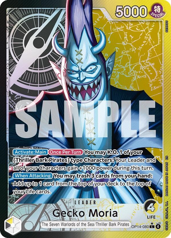 Gecko Moria - OP14-080 (Alternate Art) — The Azure Sea's Seven card