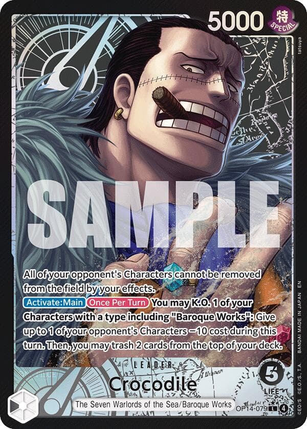 Crocodile - OP14-079 (Alternate Art) — The Azure Sea's Seven card