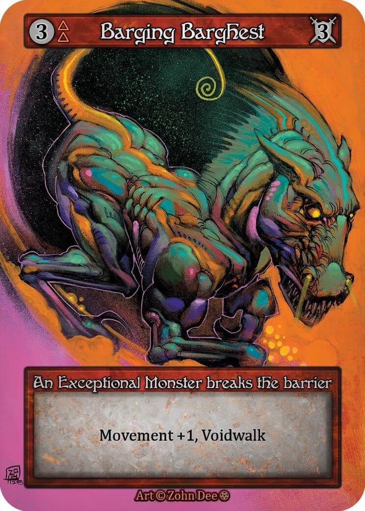 Barging Barghest — Gothic card