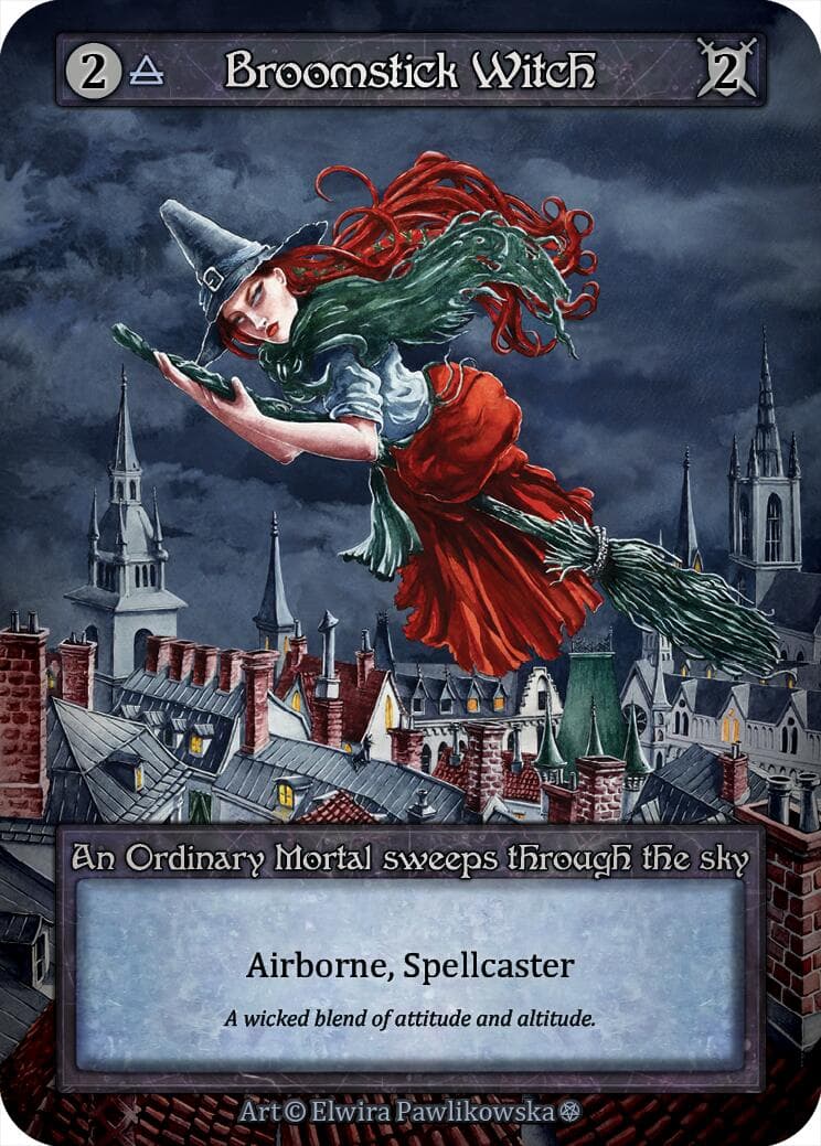 Broomstick Witch — Gothic card