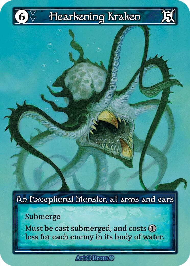 Hearkening Kraken (Foil) — Gothic card