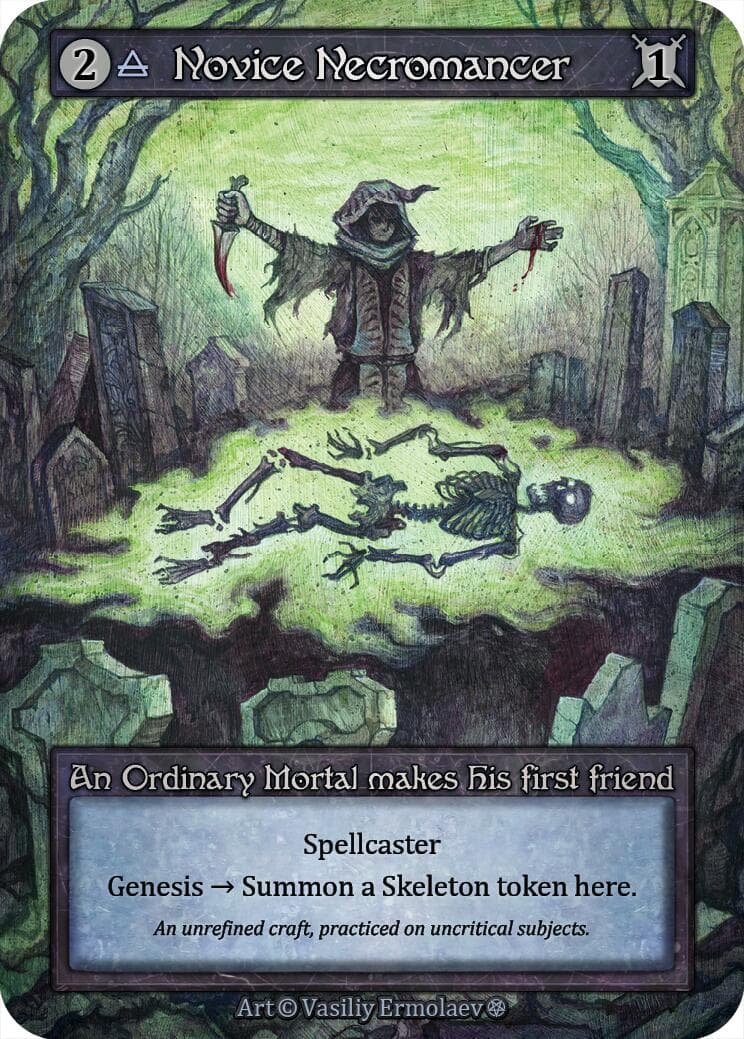 Novice Necromancer — Gothic card