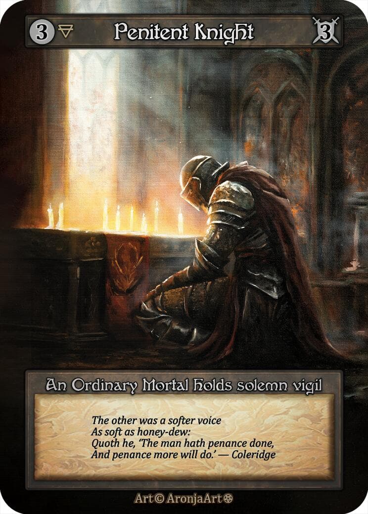Penitent Knight — Gothic card