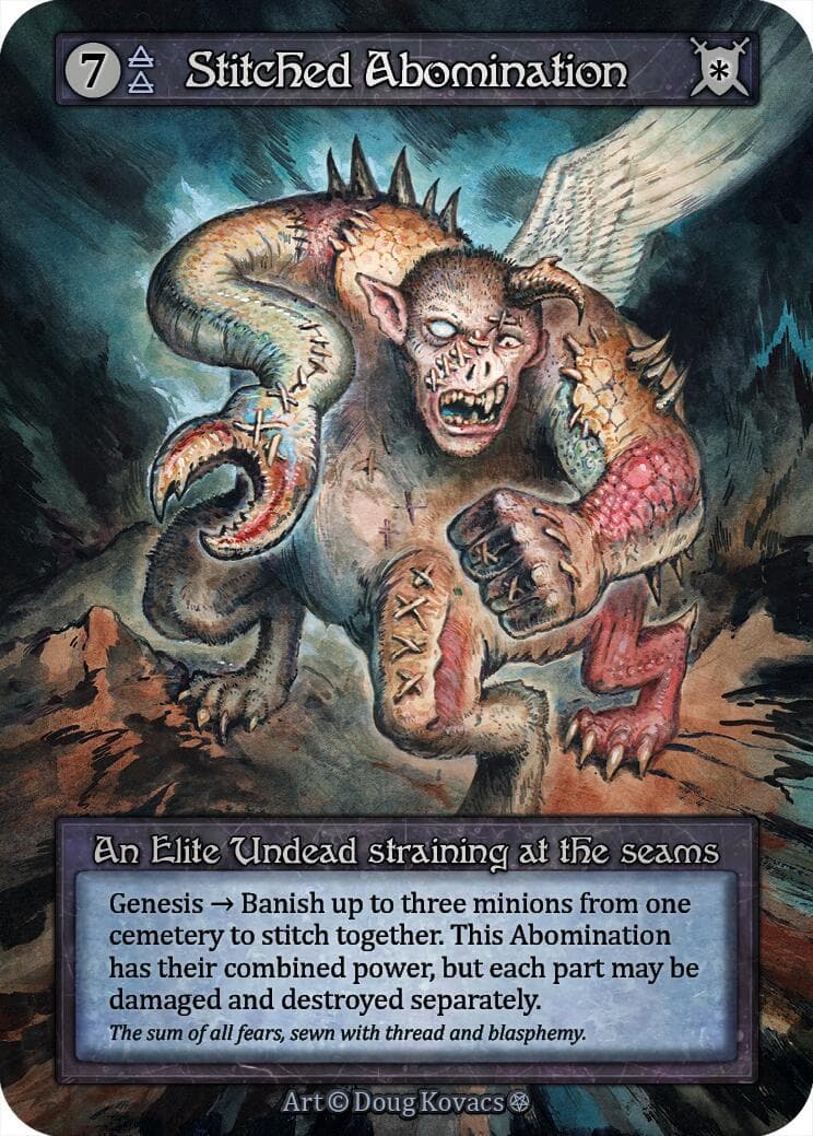 Stitched Abomination — Gothic card