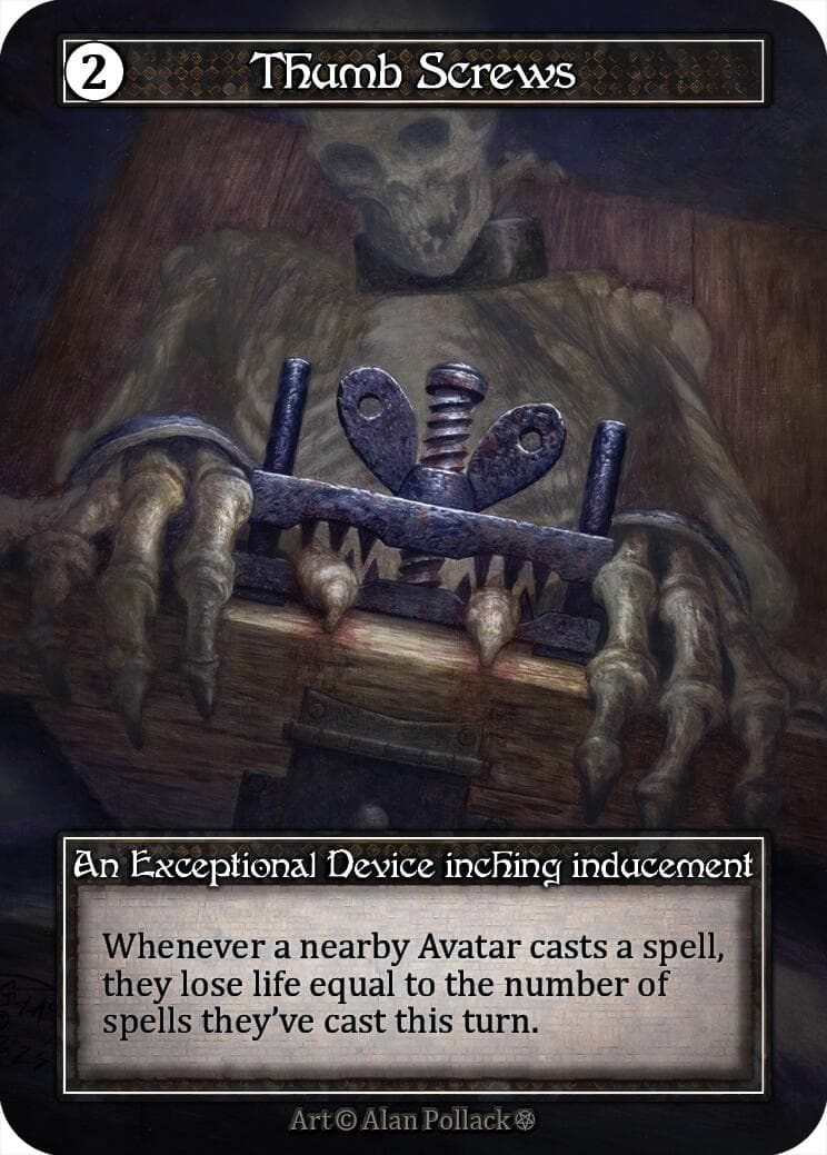 Thumb Screws (Foil) — Gothic card