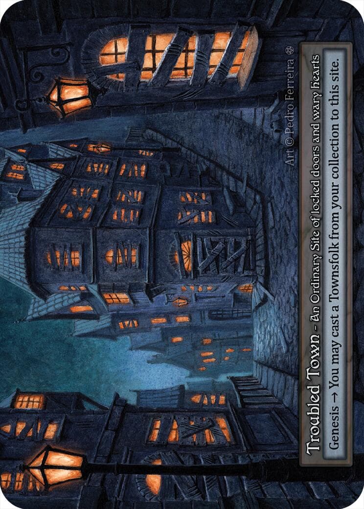 Troubled Town — Gothic card