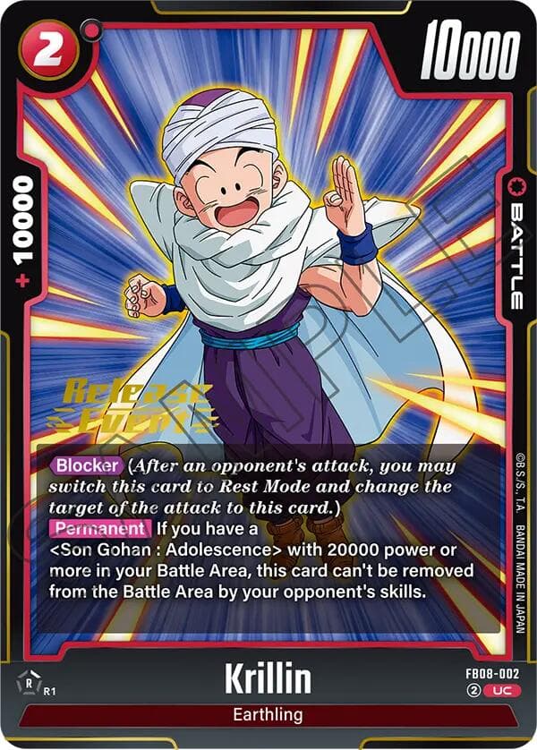 Krillin - FB08-002 — Saiyan's Pride Release Event Cards card