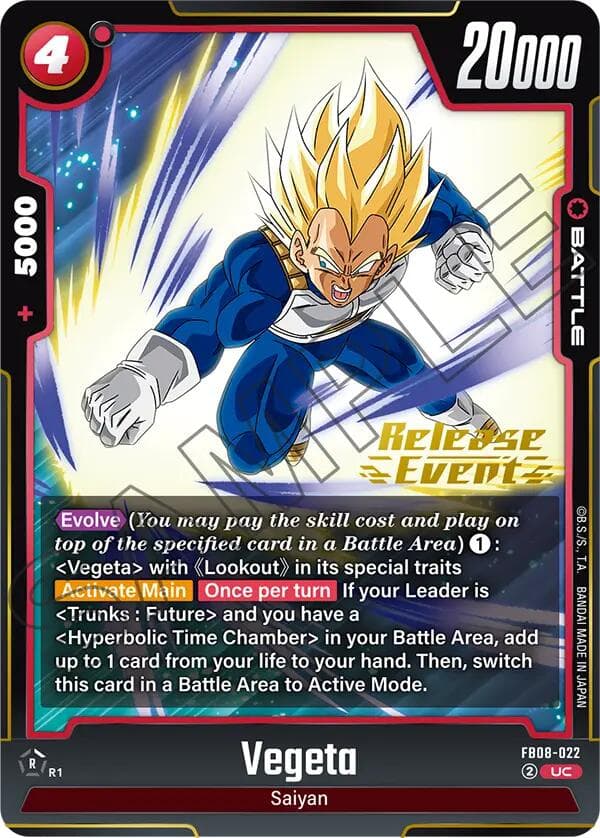 Vegeta - FB08-022 — Saiyan's Pride Release Event Cards card