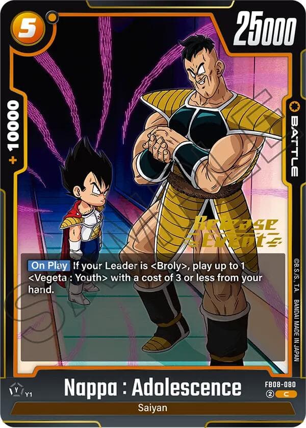 Nappa : Adolescence — Saiyan's Pride Release Event Cards card