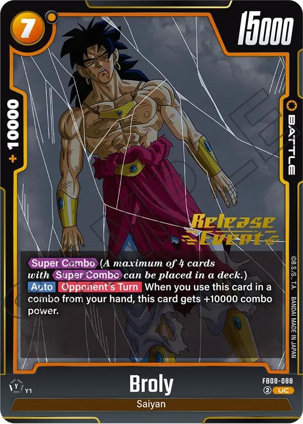 Broly - FB08-088 — Saiyan's Pride Release Event Cards card