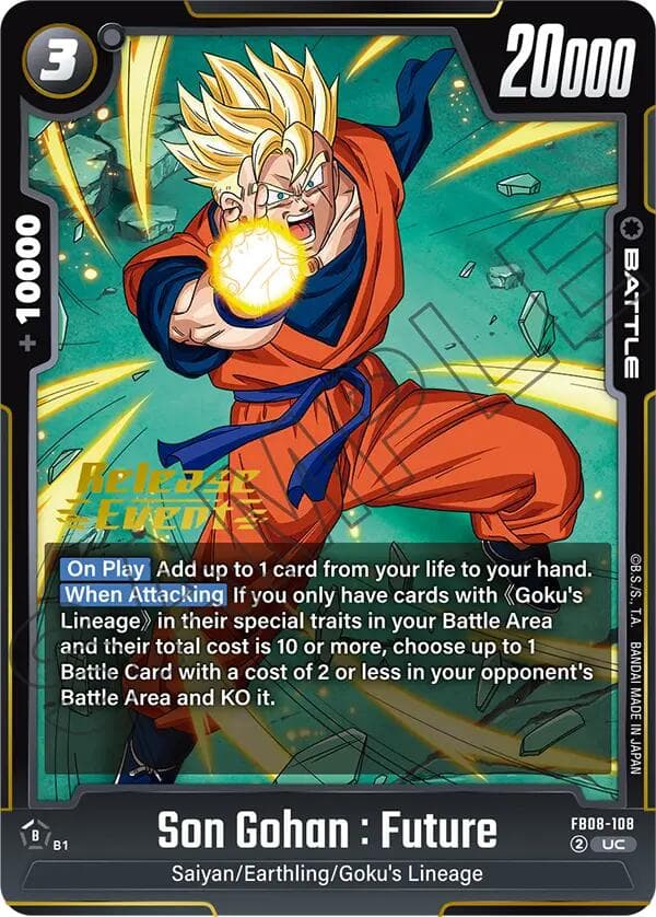 Son Gohan : Future - FB08-108 — Saiyan's Pride Release Event Cards card