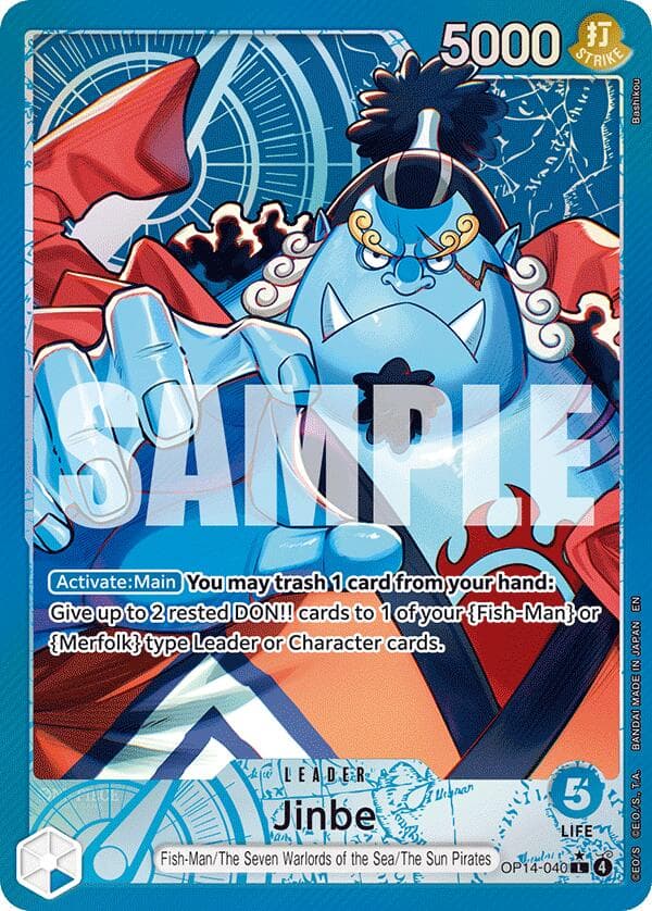 Jinbe - OP14-040 (Alternate Art) — The Azure Sea's Seven card