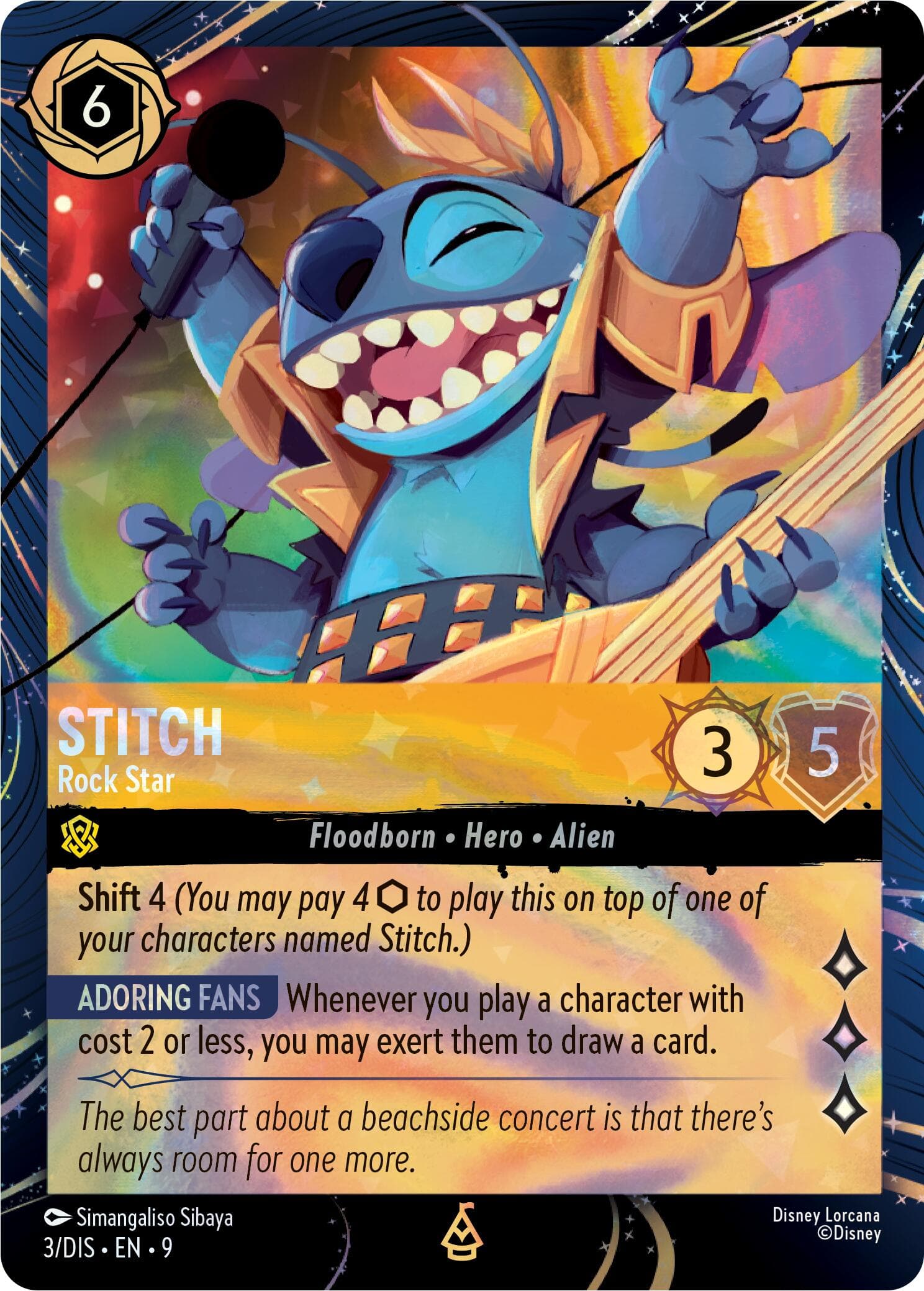 Stitch - Rock Star — Disney Lorcana Promo Cards card