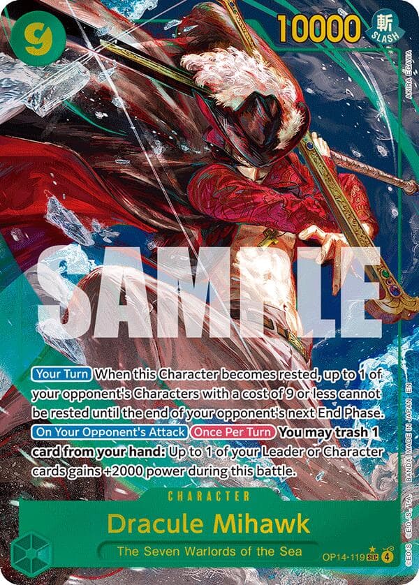 Dracule Mihawk - OP14-119 (Alternate Art) — The Azure Sea's Seven card