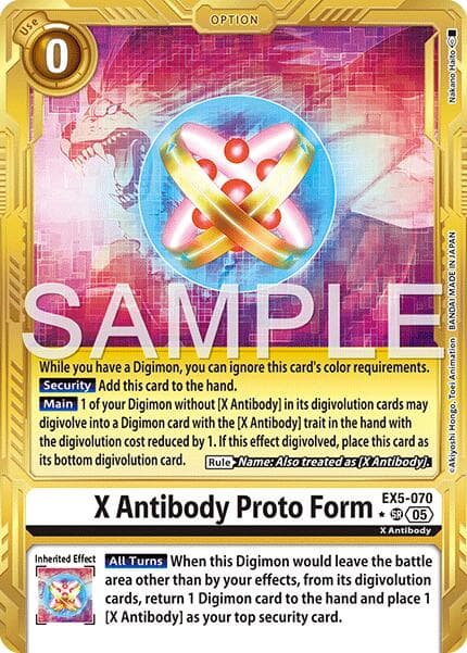 X Antibody Proto Form (Gold Border) — Advanced Booster Digimon Generation card