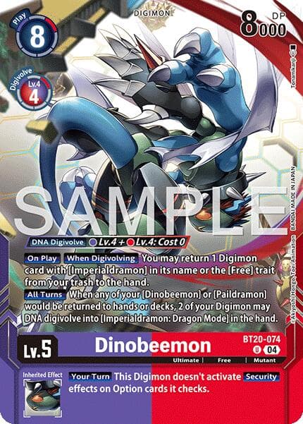 Dinobeemon (Digimon Card Game Playmat & Card Set) — Release Special Booster 2.5 card