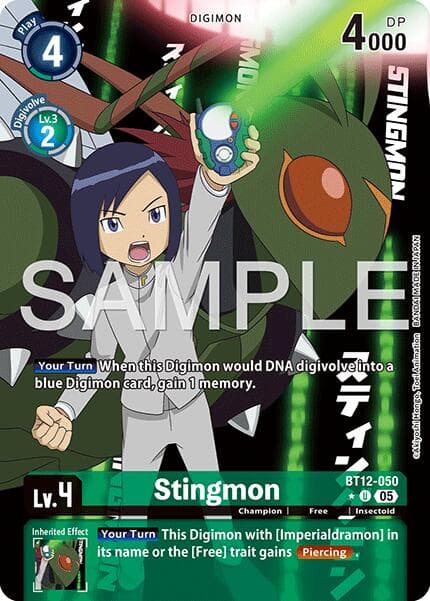 Stingmon - BT12-050 (Alternate Art) — Advanced Booster Digimon Generation card