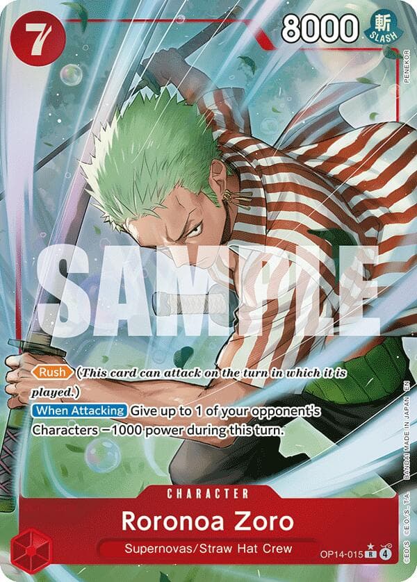 Roronoa Zoro - OP14-015 (Alternate Art) — The Azure Sea's Seven card