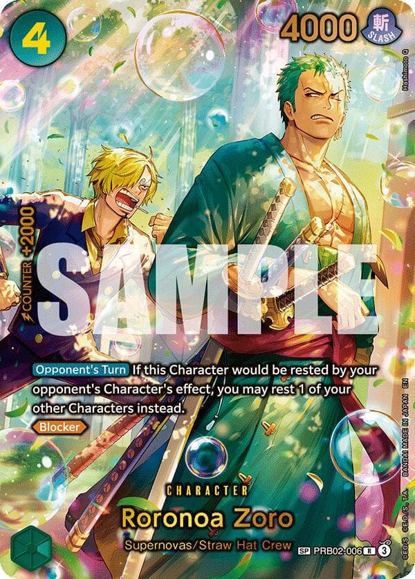 Roronoa Zoro - PRB02-006 (SP) — The Azure Sea's Seven card