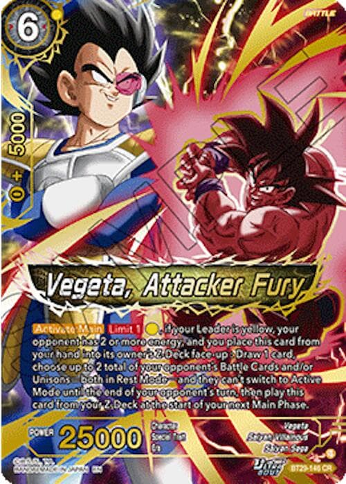 Vegeta, Attacker Fury — Fearsome Rivals card