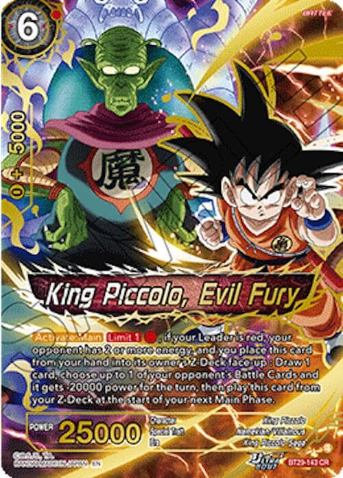 King Piccolo, Evil Fury — Fearsome Rivals card