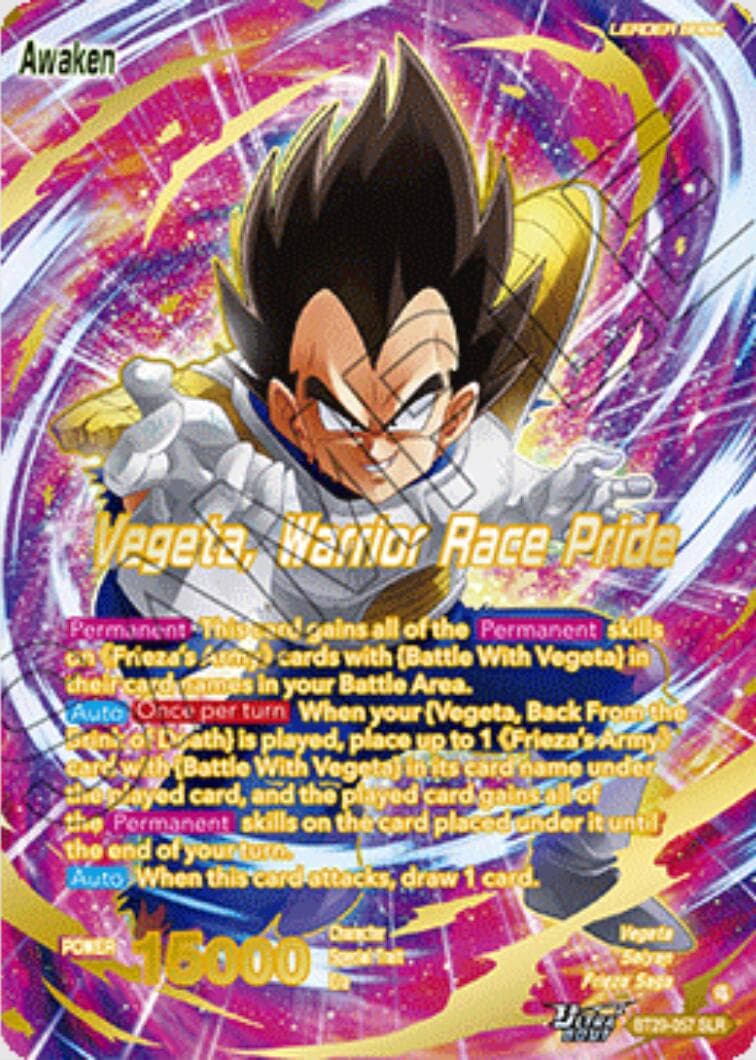 Vegeta // Vegeta, Warrior Race Pride (SLR) — Fearsome Rivals card