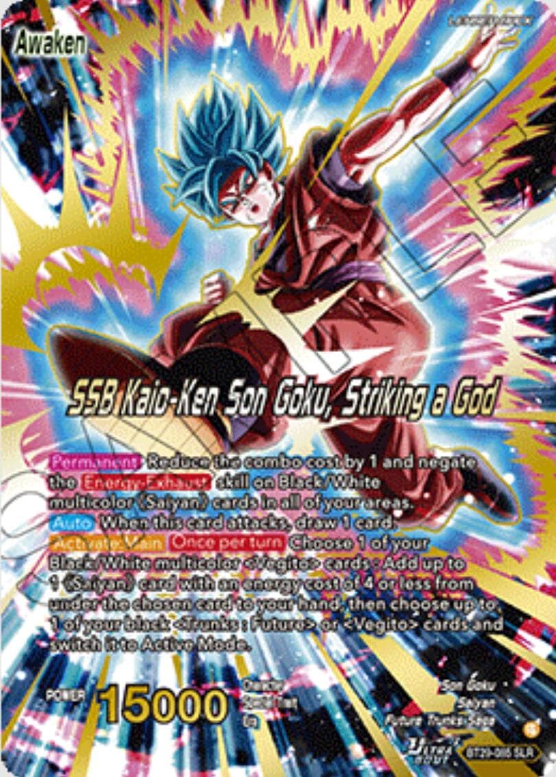 Son Goku // SSB Kaio-Ken Son Goku, Striking a God (SLR) — Fearsome Rivals card