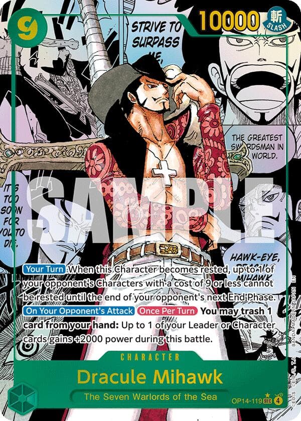 Dracule Mihawk (Manga) — The Azure Sea's Seven card
