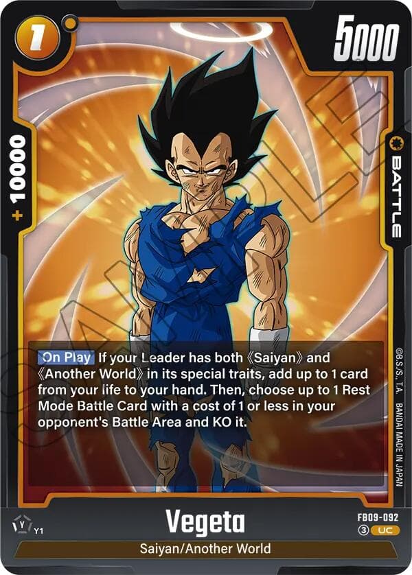 Vegeta - FB09-092 — Dual Evolution card