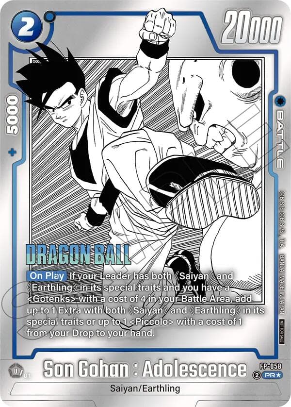 Son Gohan : Adolescence - FP-058 (Tournament Pack MANGA ver. SPECIAL) — Tournament and Championship Promos card