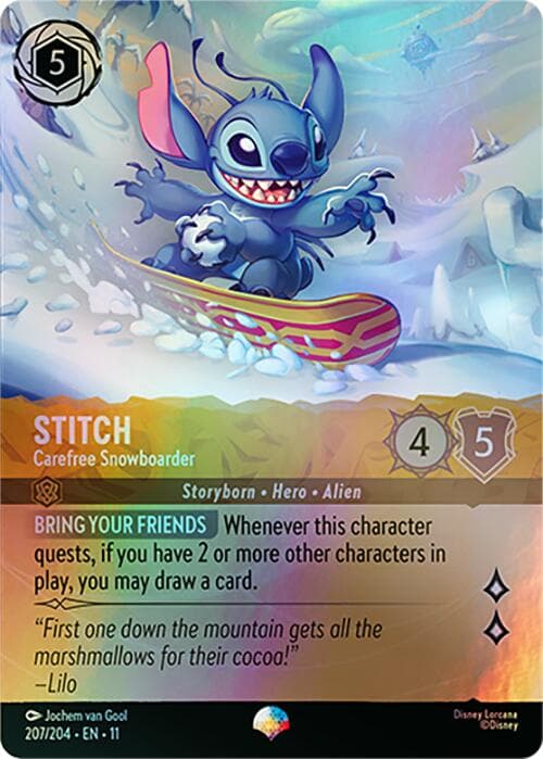 Stitch - Carefree Snowboarder (Epic) — Winterspell card
