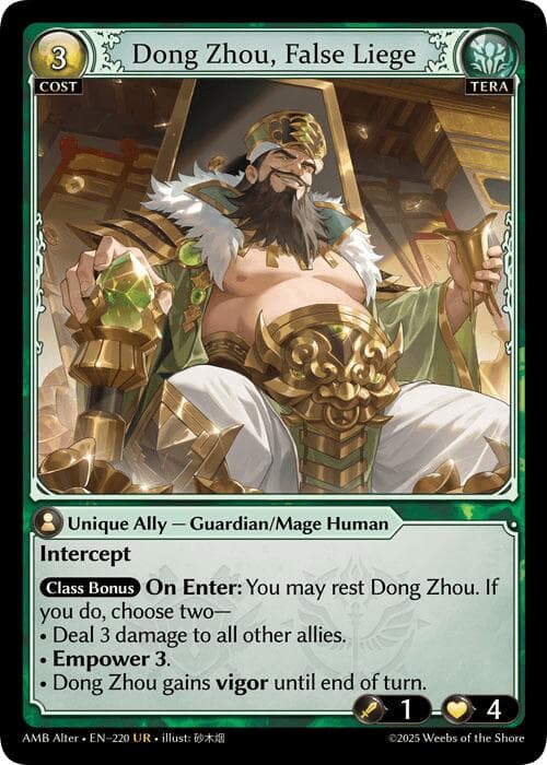 Dong Zhou, False Liege — Mortal Ambition Alter Edition card