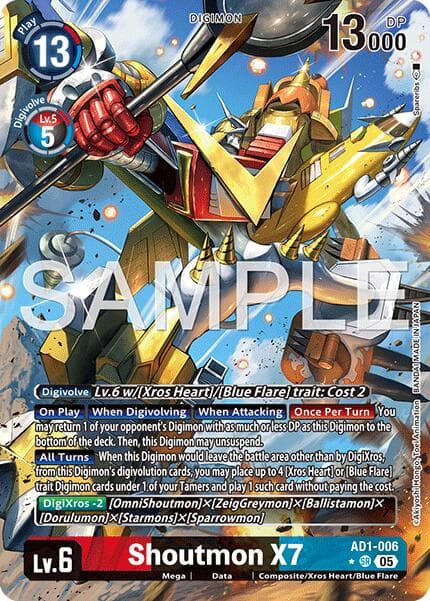 Shoutmon X7 (Alternate Art) — Advanced Booster Digimon Generation card