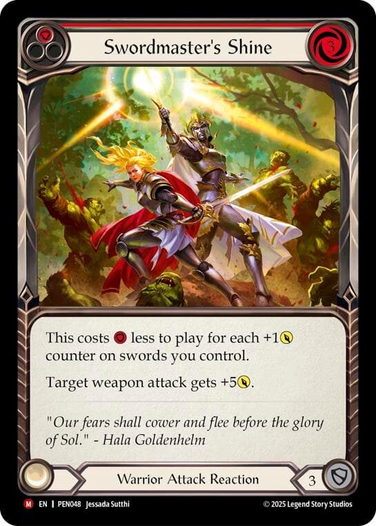 Swordmasters Shine (Red) — Compendium of Rathe card