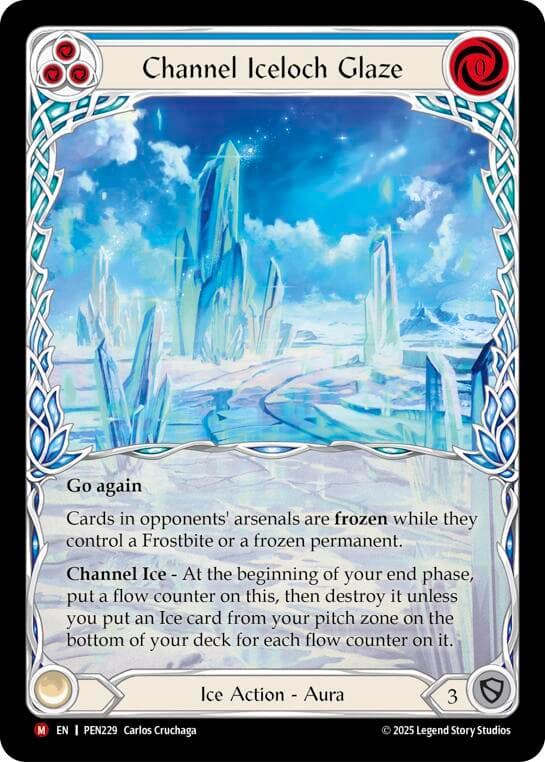 Channel Iceloch Glaze (Blue) (Extended Art) — Compendium of Rathe card