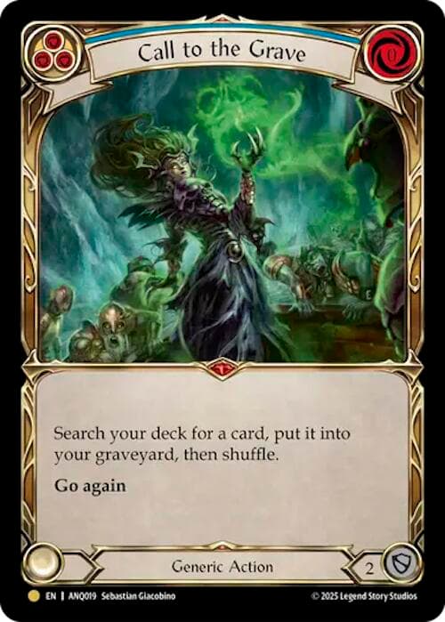 Call To The Grave (Blue) (ANQ019) — Compendium of Rathe - Antiquity Pack card